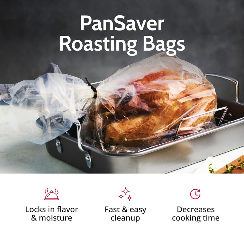 PanSaver Roasting Bag - Cooking Bags for Oven - Turkey Cooking Bag with Ties - Helps Keep Food Moist - Durable Nylon Bag - Easy Cleanup - 19 x 23.5 Inches  2 Count - Image 3